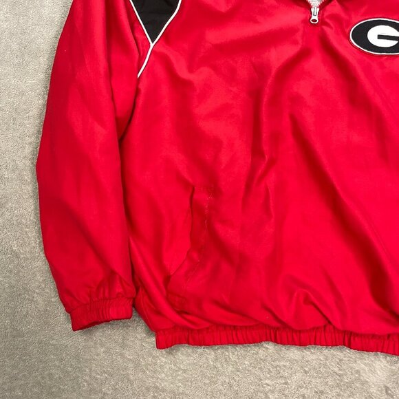 Vintage 58 Sports University of Georgia Bulldogs Windbreaker Medium‎ Red 1/4 Zip - Picture 4 of 14